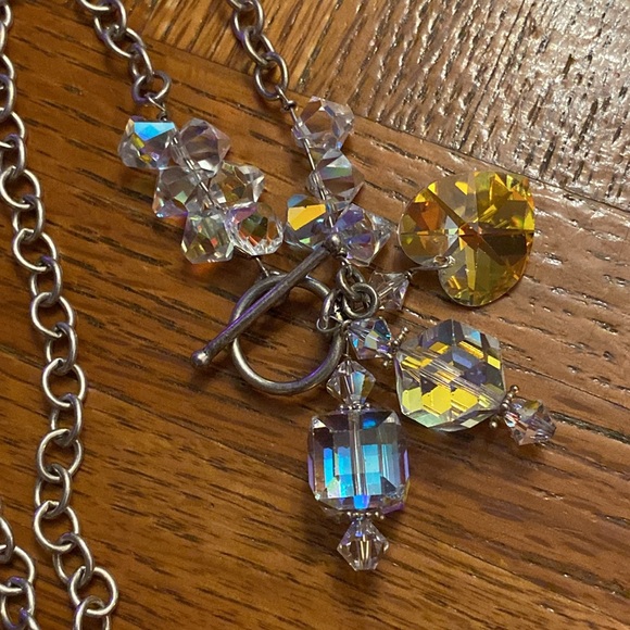 Chunky Sterling & AB Crystal Candy toggle necklace - Picture 15 of 17